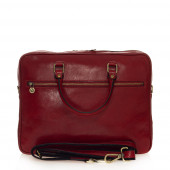 Servieta din piele naturala laptop 14" DiAmanti Matteo Rosie